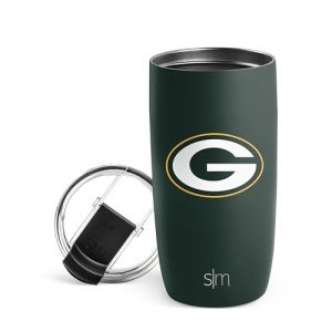 Simple Modern Officially Licensed NFL Green Bay Packers 16oz Travel Coffee Tumbler with Flip Lid | Stainless Steel Cup | Football Gifts for Men, Women | Voyager Collection | Green Bay Packers