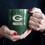 Rico Industries NFL Football Green Bay Packers Primary 16 oz Team Color Laser Engraved Ceramic Coffee Mug