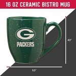 Rico Industries NFL Football Green Bay Packers Primary 16 oz Team Color Laser Engraved Ceramic Coffee Mug