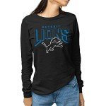 Junk Food Clothing x NFL - Detroit Lions - Bold Logo - Unisex Adult Long Sleeve T-Shirt for Men and Women - Size X-Large