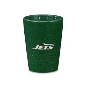 Rico Industries NFL Football New York Jets 2oz Ceramic Shot Glass for Fans, Laser Engraved In Team Color Single Shot Glass