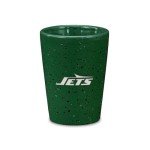 Rico Industries NFL Football New York Jets 2oz Ceramic Shot Glass for Fans, Laser Engraved In Team Color Single Shot Glass