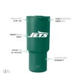 Simple Modern Officially Licensed NFL New York Jets 30 oz Tumbler with Flip Lid and Straws | Insulated Cup Stainless Steel | Gifts for Men Women | Trek Collection | New York Jets