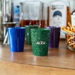 Rico Industries NFL Football New York Jets 2oz Ceramic Shot Glass for Fans, Laser Engraved In Team Color Single Shot Glass