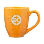 Rico Industries NFL Pittsburgh Steelers Primary 16 oz Yellow Laser Engraved Ceramic Coffee Mug