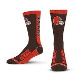 For Bare Feet NFL CLEVELAND BROWNS MVP Crew Sock Team Color Large