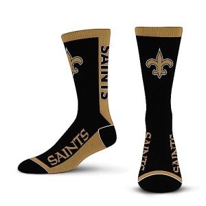 For Bare Feet NFL NEW ORLEANS SAINTS MVP Crew Sock Team Color Large