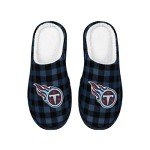 FOCO Tennessee Titans Sherpa Lined Buffalo Check Memory Foam Slipper - XL
