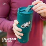 Simple Modern Officially Licensed NFL New Orleans Saints 30 oz Tumbler with Flip Lid and Straws | Insulated Cup Stainless Steel | Gifts for Men Women | Trek Collection | New Orleans Saints
