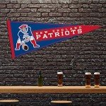 Rico Industries NFL Football New England Patriots Retro 12" x 30" Felt Wall Décor Pennant - Great for Home/Bed Room/Man Cave Décor