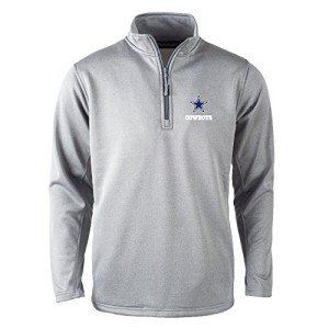 dunbrooke NFL Dallas Cowboys Unisex All Starall Star Tech Fleece 1/4 Zip, Heather Grey, 2X