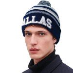 Dallas Beanie Hat Football Knit Hats Winter Cuffed Stylish Beanie Cap Sport Fans Fashion Toque Cap