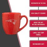 Rico Industries NFL Football New England Patriots Alternate 16 oz Team Color Laser Engraved Speckled Ceramic Coffee Mug