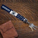 Rico Industries NFL Football Dallas Cowboys Wrist Lanyard Key Chain, Cute Wristlet Strap Keychain Holder for Women Men Car Keys ID Badges Card Wallet Phone Camera
