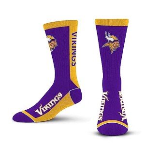 For Bare Feet NFL MINNESOTA VIKINGS MVP Crew Sock Team Color Large