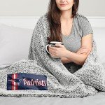 FOCO New England Patriots NFL Big Logo Cloud Sherpa Blanket