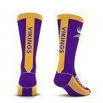 For Bare Feet NFL MINNESOTA VIKINGS MVP Crew Sock Team Color Large