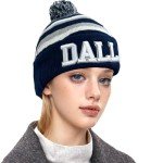 Dallas Beanie Hat Football Knit Hats Winter Cuffed Stylish Beanie Cap Sport Fans Fashion Toque Cap