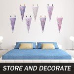 Gueevin 12 x 30 Inches Pennant Holder Clear Plastic Pennant Flag Frame Rigid Pennant Flag Holder for Displaying 12x30'' Pennant(5 Pcs)