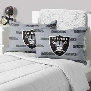 FOCO Las Vegas Raiders NFL Team Color Big Logo Standard 2 Pack Pillowcases