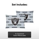 FOCO Las Vegas Raiders NFL Team Color Big Logo Standard 2 Pack Pillowcases