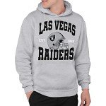 Junk Food Clothing x NFL - Las Vegas Raiders - Team Helmet - Unisex Adult Pullover Fleece Hoodie for Men and Women - Size X-Large