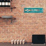 Rico Industries NFL Miami Dolphins Home Décor Metal Street Sign (4" x 15") - Great for Home, Office, Bedroom, & Man Cave - Made,Silver