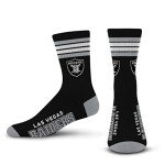For Bare Feet NFL 4 Stripe Deuce Crew Sock, Las Vegas Raiders, Large