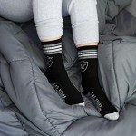 For Bare Feet NFL 4 Stripe Deuce Crew Sock, Las Vegas Raiders, Large