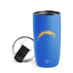 Simple Modern Officially Licensed NFL Los Angeles Chargers 16oz Travel Coffee Tumbler with Flip Lid | Stainless Steel Cup | Football Gifts for Men, Women | Voyager Collection | Los Angeles Chargers