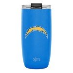 Simple Modern Officially Licensed NFL Los Angeles Chargers 16oz Travel Coffee Tumbler with Flip Lid | Stainless Steel Cup | Football Gifts for Men, Women | Voyager Collection | Los Angeles Chargers