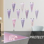 Gueevin 12 x 30 Inches Pennant Holder Clear Plastic Pennant Flag Frame Rigid Pennant Flag Holder for Displaying 12x30'' Pennant(5 Pcs)