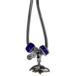 Siskiyou Sports NFL Baltimore Ravens Euro Bead Necklace, 18-Inch, black