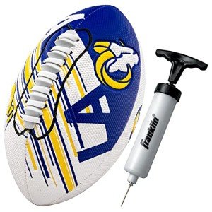 Franklin Sports NFL Los Angeles Rams Football - Youth Mini Football - 8.5" Junior Size Ball - SPACELACE Easy Grip Texture- Perfect for Kids