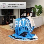 FOCO Carolina Panthers NFL Team Property Of Sherpa Fleece Blanket
