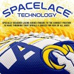 Franklin Sports NFL Los Angeles Rams Football - Youth Mini Football - 8.5" Junior Size Ball - SPACELACE Easy Grip Texture- Perfect for Kids