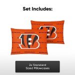 FOCO Cincinnati Bengals NFL Team Color Big Logo Standard 2 Pack Pillowcases