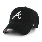 '47 Atlanta Braves Ballpark Clean Up Dad Hat Baseball Cap (Black/White/Pink)