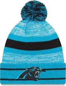 New Era Unisex-Adult NFL Official Sport Knit Classic Cuffed Knit Pom Beanie Hat (Carolina Panthers)
