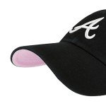 '47 Atlanta Braves Ballpark Clean Up Dad Hat Baseball Cap (Black/White/Pink)