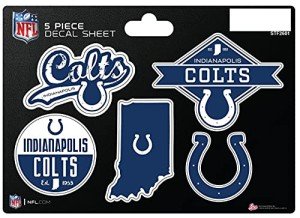 Rico Industries NFL Indianapolis Colts 5-Piece Die-Cut Decal Sheet