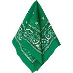 Classic Green Paisley Bandana - 20" x 20" (1 Count) - Perfect for Outdoor Activities, Fashion Accessory, and DIY Projects