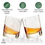 Greenline Goods Whiskey Glasses - 10 Oz Tumbler for Austin Lovers (Single Glass) - Etched with Austin Map - Old Fashioned Rocks Glass