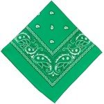 Classic Green Paisley Bandana - 20" x 20" (1 Count) - Perfect for Outdoor Activities, Fashion Accessory, and DIY Projects