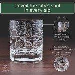 Greenline Goods Whiskey Glasses - 10 Oz Tumbler for Austin Lovers (Single Glass) - Etched with Austin Map - Old Fashioned Rocks Glass