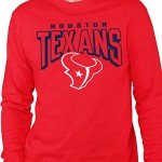 Junk Food Clothing x NFL - Houston Texans - Bold Logo - Unisex Adult Long Sleeve T-Shirt for Men and Women - Size Large