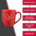Rico Industries NFL Football Houston Texans Alternate 16 oz Team Color Laser Engraved Speckled Ceramic Coffee Mug