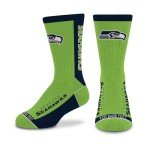 For Bare Feet NFL SEATTLE SEAHAWKS MVP Crew Sock Team Color Youth