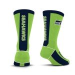 For Bare Feet NFL SEATTLE SEAHAWKS MVP Crew Sock Team Color Youth