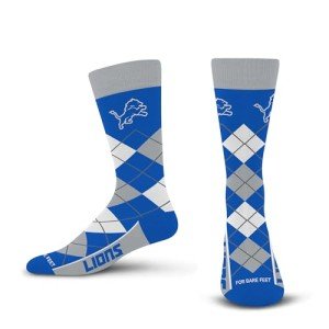 For Bare Feet NFL DETROIT LIONS Argyle Remix Premium Dress Sock Team Color OSFM